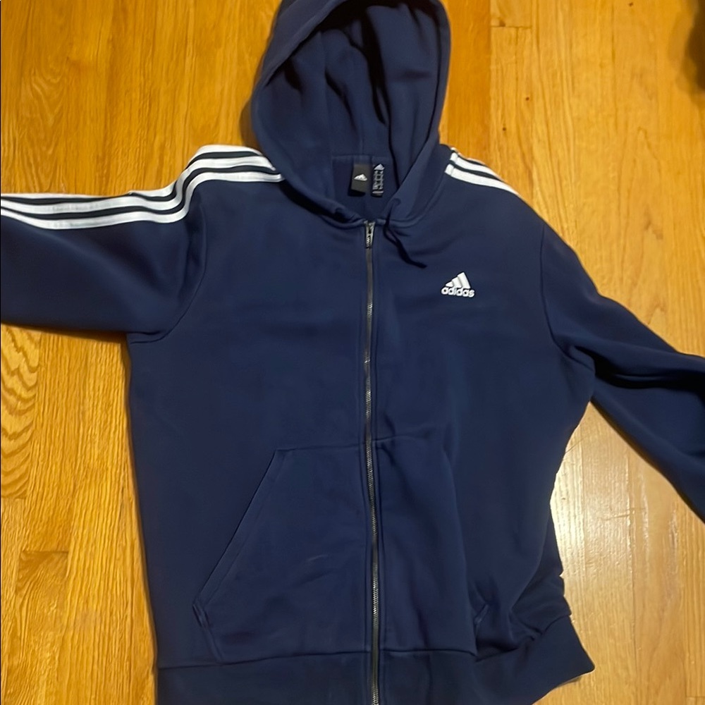 Adidas Navy Blue Hoodie Jacket